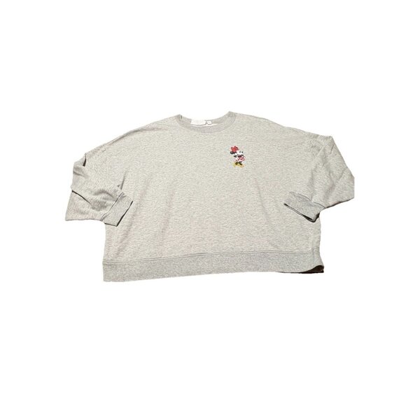 GAP x Disney Minnie Mouse Crew Oversized Graphic Sweatshirt Grey Size XXL - Picture 2 of 9